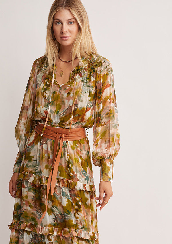 Abstract Botanica Midi Dress