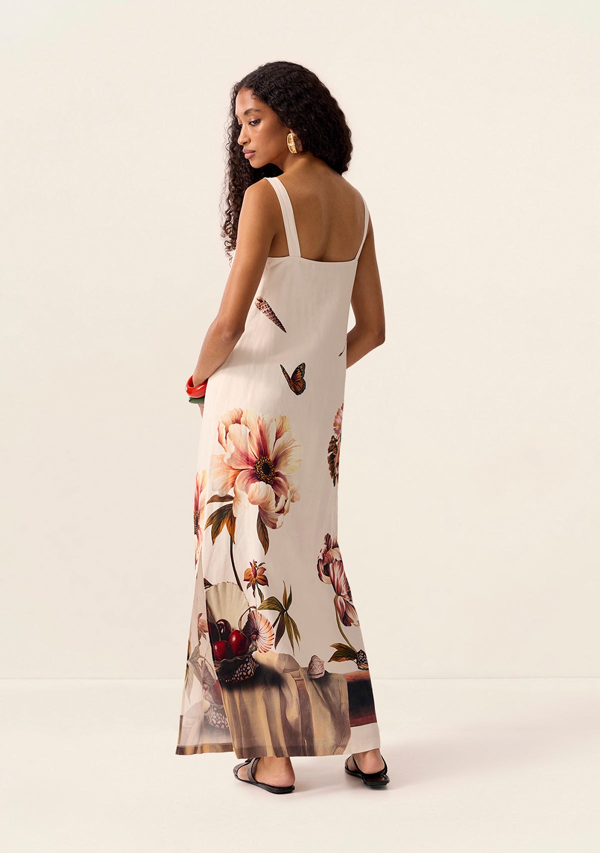 Cerise Strappy Midi Dress