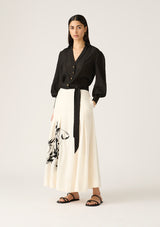 Lis Embroidery Midi Skirt