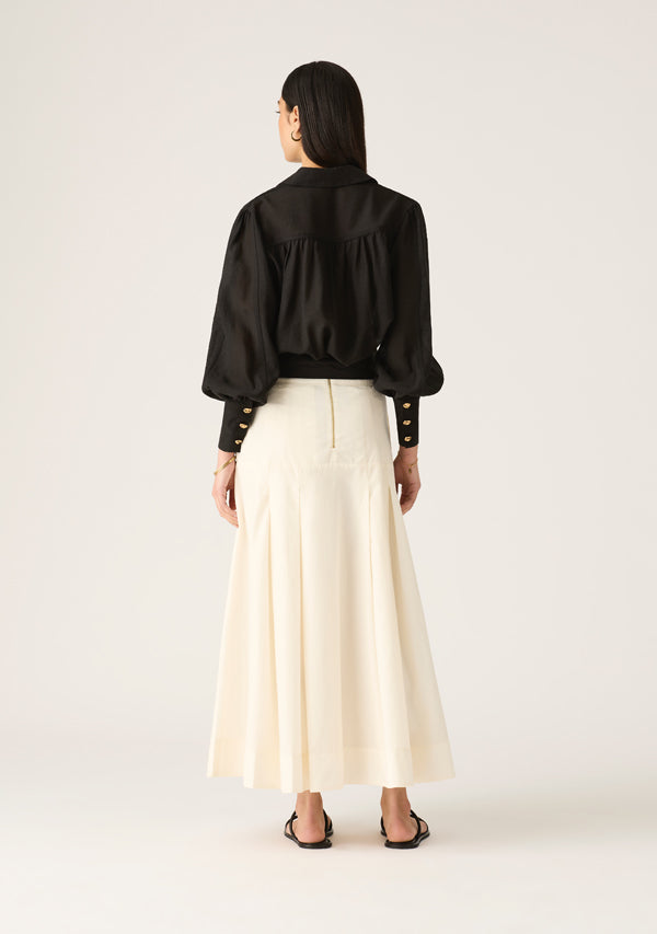 Lis Embroidery Midi Skirt