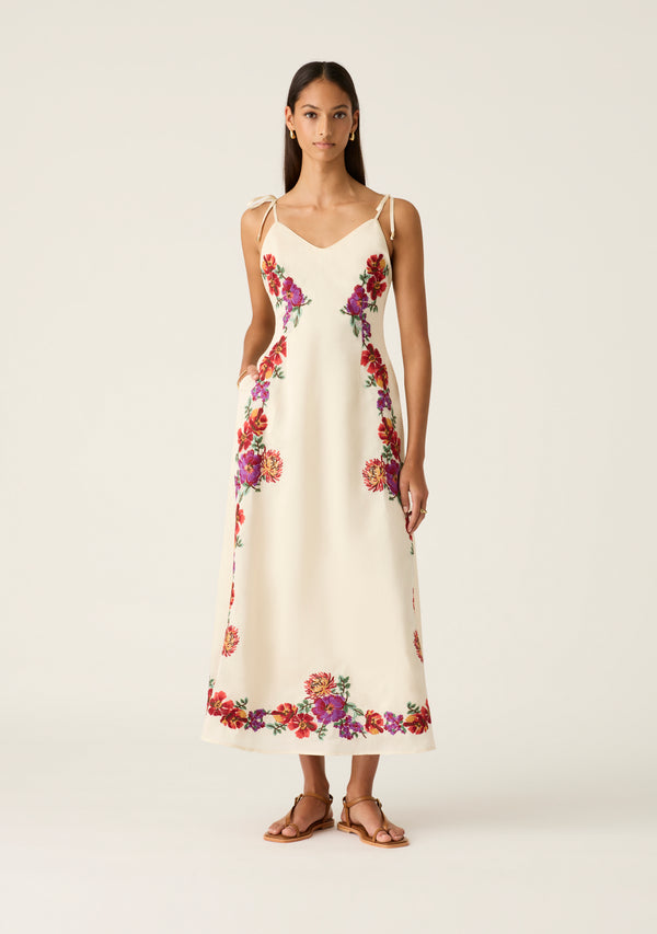 Frida Embroidery Maxi Dress