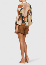 Retro Resort Pleated Blouse