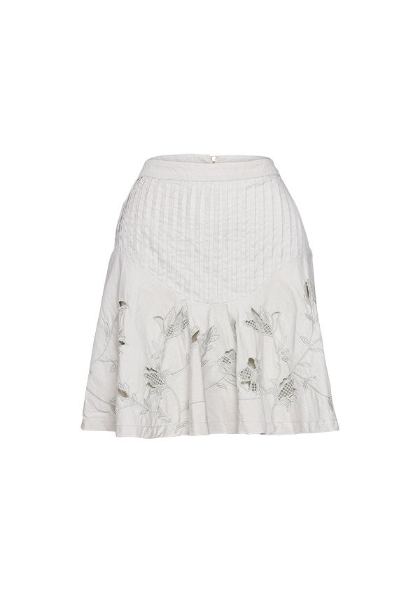Wild Bloom Embroidery Mini Skirt