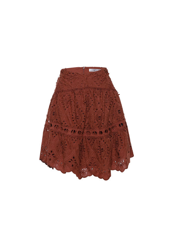 【日本入手困難】EMBROIDERED MINI SKIRT IN BOUCLETTE NATTE h50284-stitches-skirt-bkw-