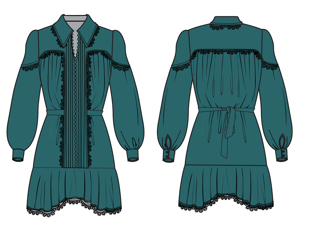 In Bloom Long Sleeve Mini Dress