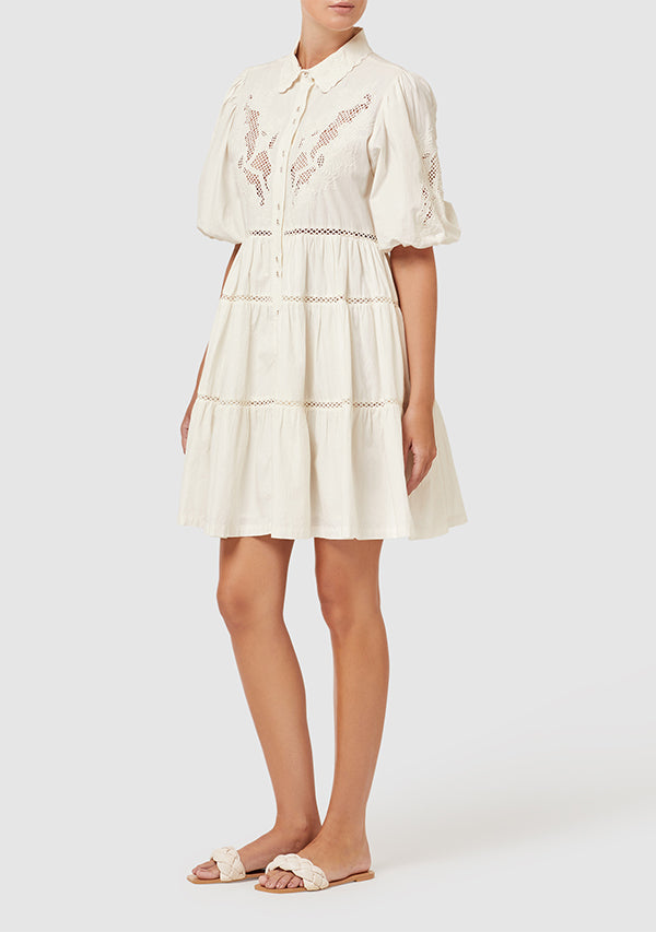 Flora Embroidery Mini Dress