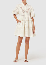 Flora Embroidery Mini Dress