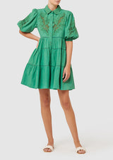 Flora Embroidery Mini Dress
